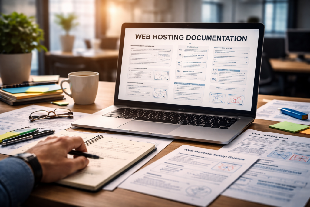web hosting workspace with guides