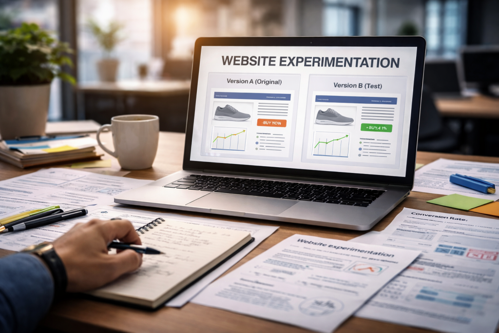 website ab testing in action